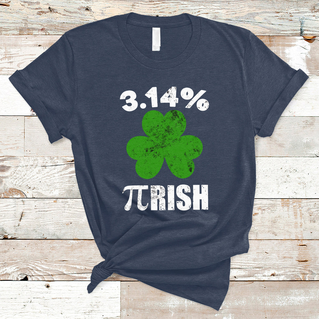 Pi Day St. Patrick's 3.14% Irish Funny Pirish Math Number Pi T Shirt - Wonder Print Shop