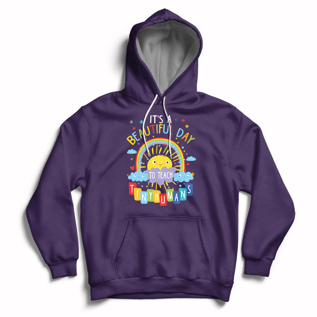 Groovy It's A Good Day To Teach Tiny Humans To Teacher Rainbow Hoodie - Wonder Print Shop