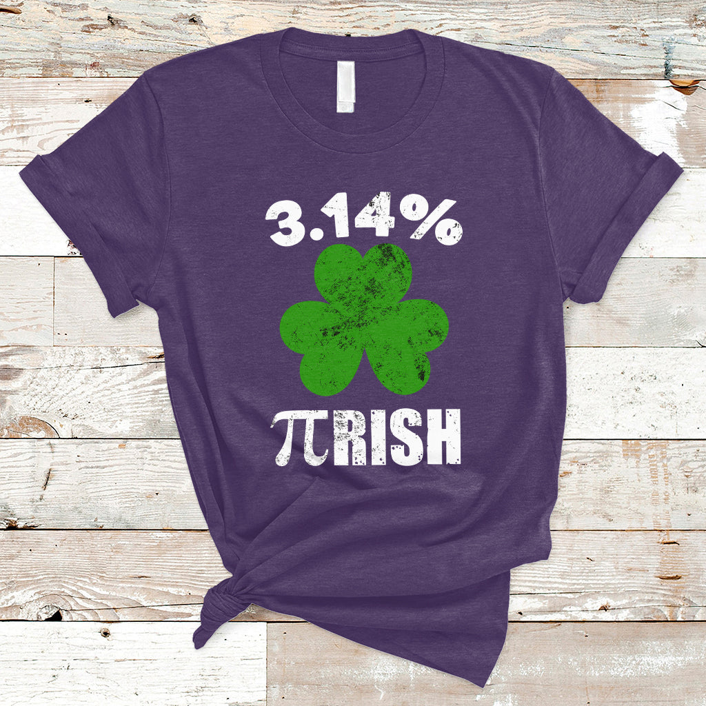 Pi Day St. Patrick's 3.14% Irish Funny Pirish Math Number Pi T Shirt - Wonder Print Shop