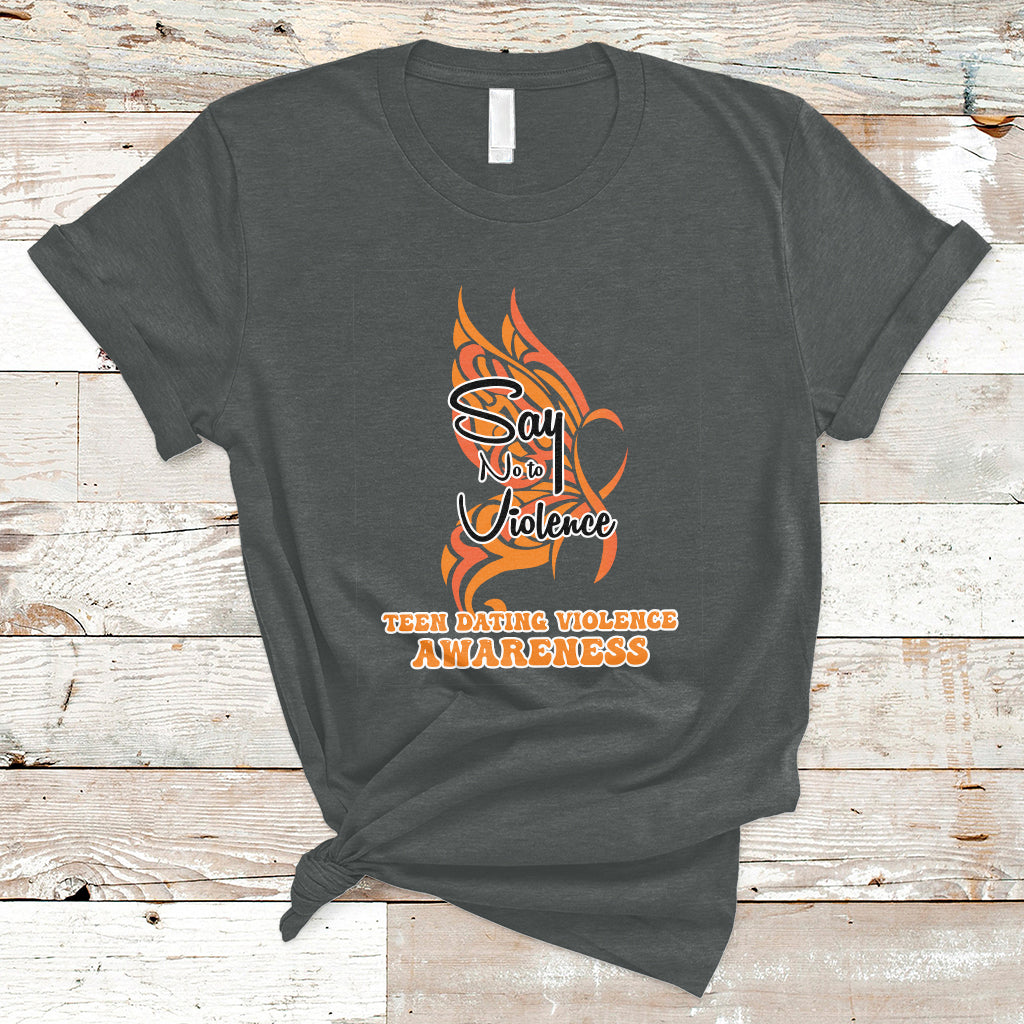 Say No To Violence We Wear Orange Support Squad Fight Abuse T-Shirt - Wonder Print Shop