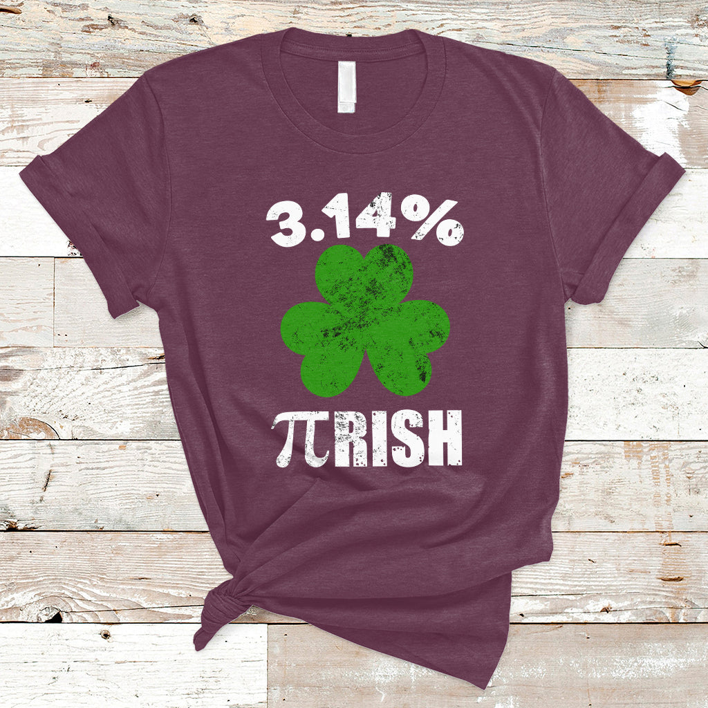 Pi Day St. Patrick's 3.14% Irish Funny Pirish Math Number Pi T Shirt - Wonder Print Shop
