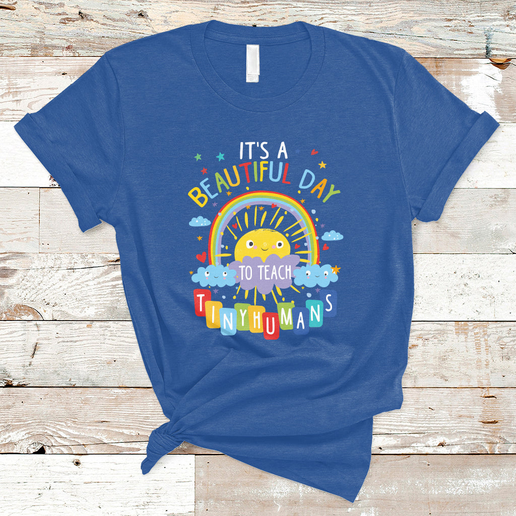 Groovy It's A Good Day To Teach Tiny Humans To Teacher Rainbow T Shirt - Wonder Print Shop