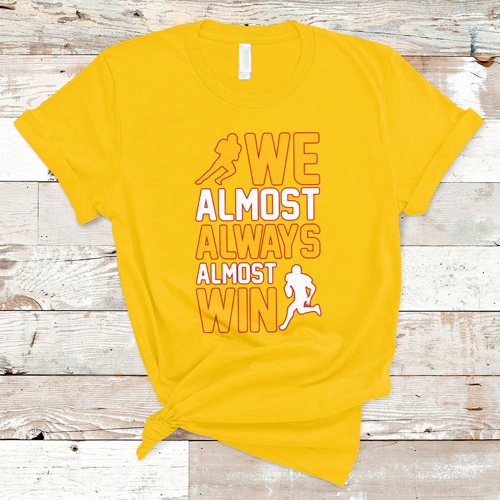 Retro We Almost Always Almost Win Football Season Yellow T-Shirt - Wonder Print Shop