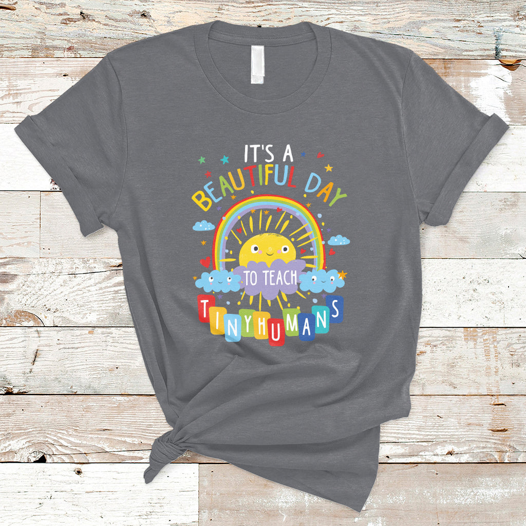 Groovy It's A Good Day To Teach Tiny Humans To Teacher Rainbow T Shirt - Wonder Print Shop