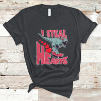 Valentines Day Dinosaur I Steal Hearts Skateboard T Shirt - Wonder Print Shop