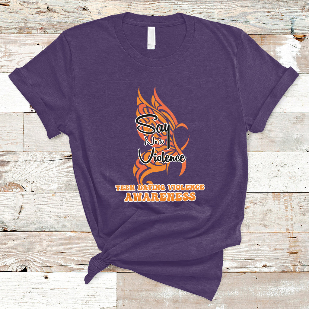 Say No To Violence We Wear Orange Support Squad Fight Abuse T-Shirt - Wonder Print Shop