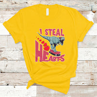 Valentines Day Dinosaur I Steal Hearts Skateboard T Shirt - Wonder Print Shop