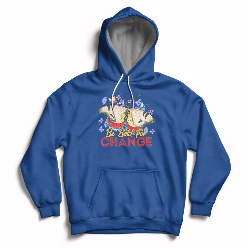 Be Bold For Change Happy Women's Day 8th March Butterfly Hoodie - Wonder Print Shop