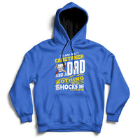 Royal blue hoodie with front graphic text, drawstring hood, and kangaroo pocket.
