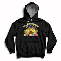 Black kids sunflower graphic hoodie with front pocket and drawstring hood