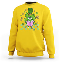 Shamrock Reading Books St Patrick's Day Nerd Clover Reader Sweatshirt - Wonder Print Shop