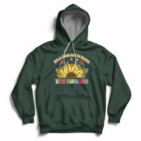 Forest green kids sunflower graphic hoodie with front pocket and drawstring hood