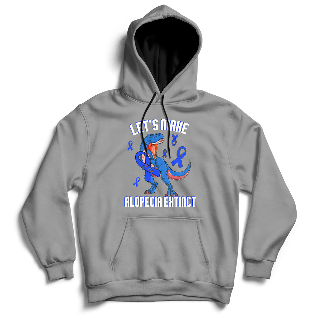 Alopecia Awareness Let's Make Alopecia Extinct Blue Ribbon Hoodie - Wonder Print Shop