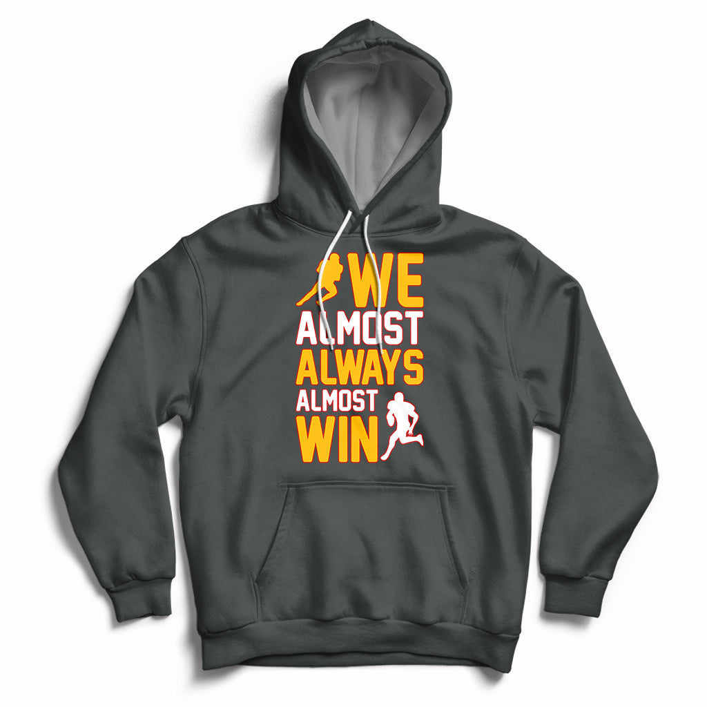 Retro We Almost Always Almost Win Football Season Yellow Hoodie - Wonder Print Shop
