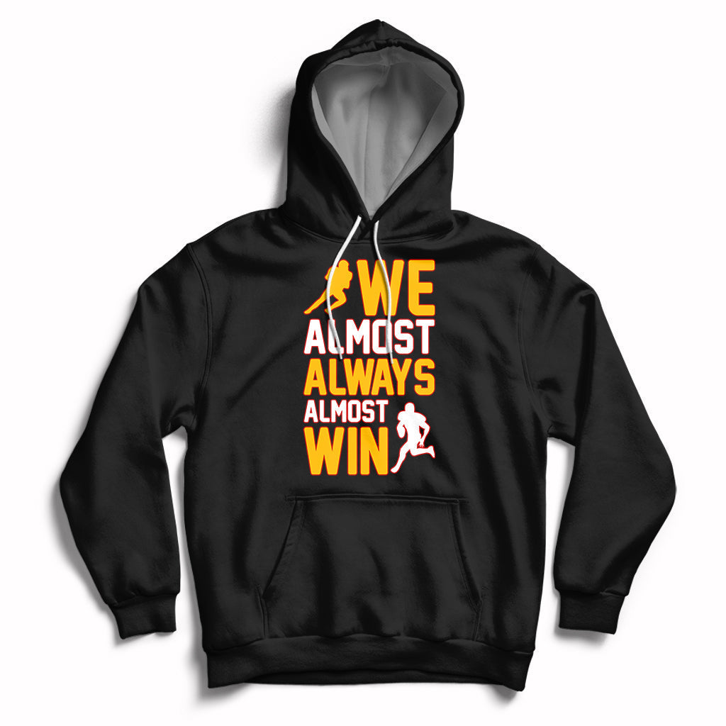 Retro We Almost Always Almost Win Football Season Yellow Hoodie - Wonder Print Shop