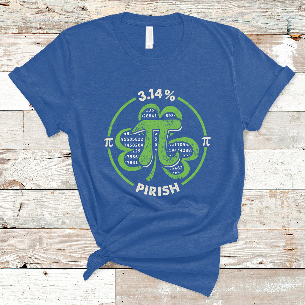Pi Day St. Patrick's 3.14 Irish Funny Pirish Math Number Pi T Shirt - Wonder Print Shop