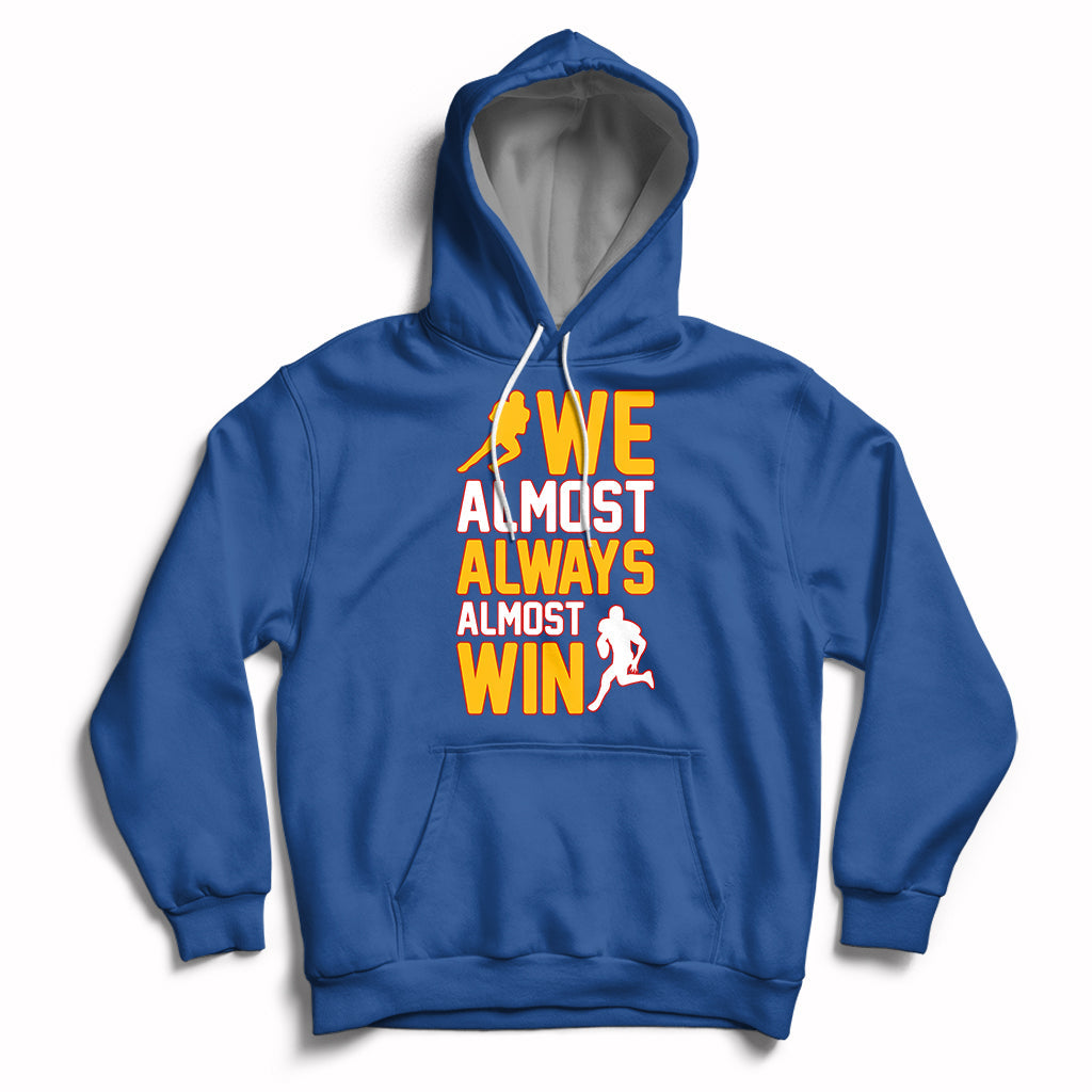 Retro We Almost Always Almost Win Football Season Yellow Hoodie - Wonder Print Shop