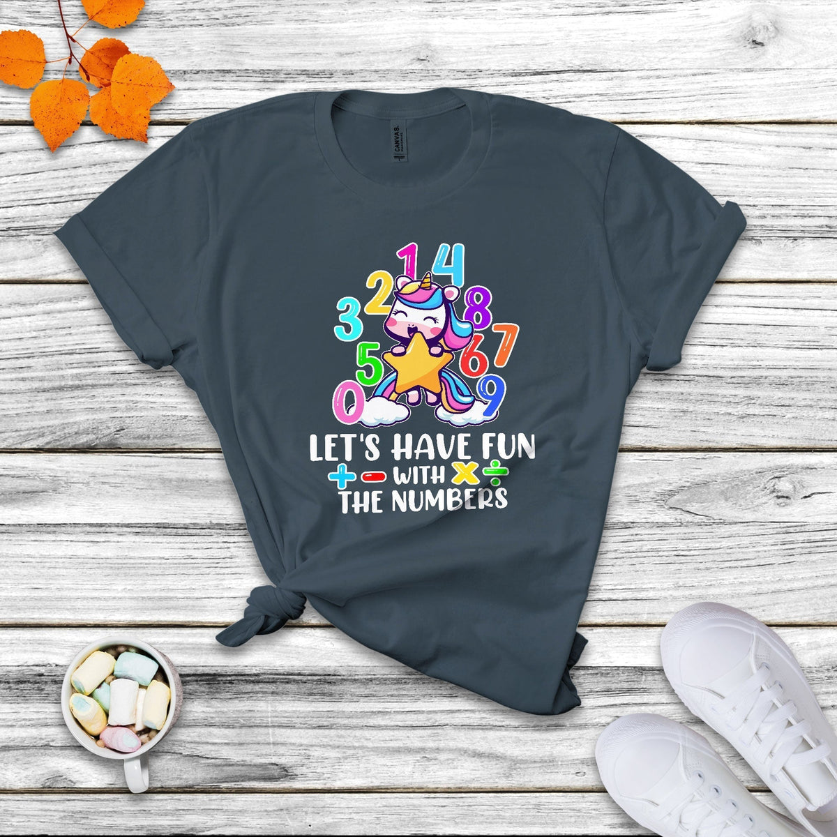 Let's Have Fun With The Numbers Happy Math Day Number Day Cute Unicorn Custome School Kids T Shirt - Wonder Print Shop