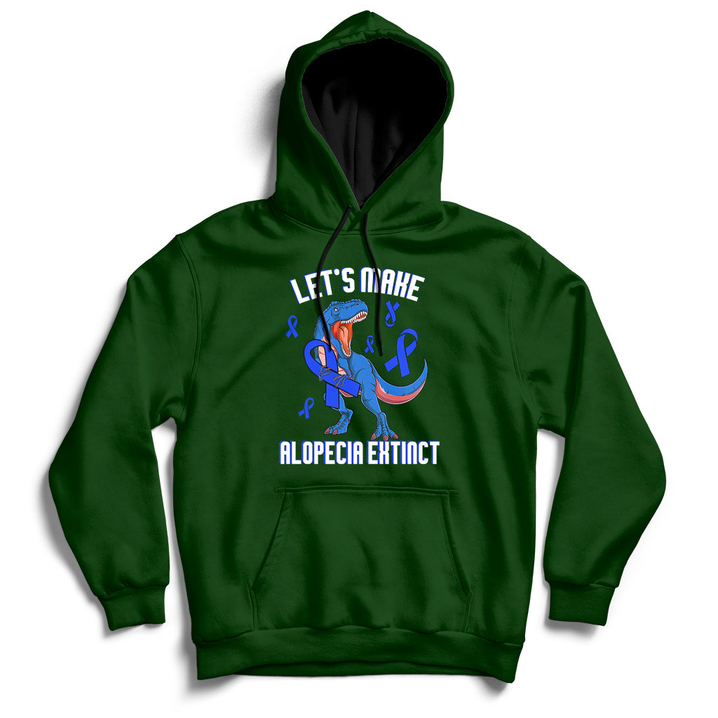 Alopecia Awareness Let's Make Alopecia Extinct Blue Ribbon Hoodie - Wonder Print Shop