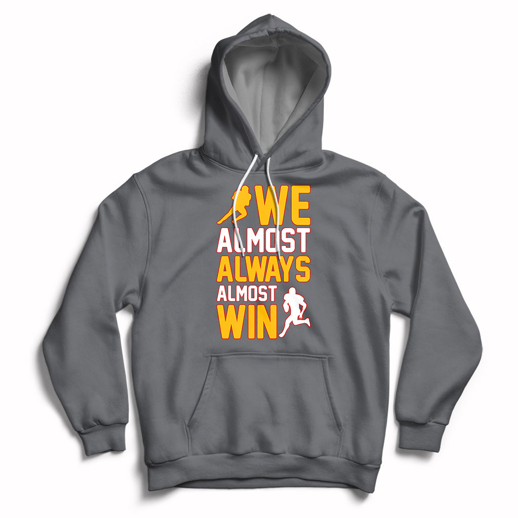 Retro We Almost Always Almost Win Football Season Yellow Hoodie - Wonder Print Shop