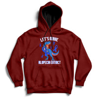Alopecia Awareness Let's Make Alopecia Extinct Blue Ribbon Hoodie - Wonder Print Shop