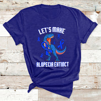 Alopecia Awareness Let's Make Alopecia Extinct Blue Ribbon T Shirt - Wonder Print Shop