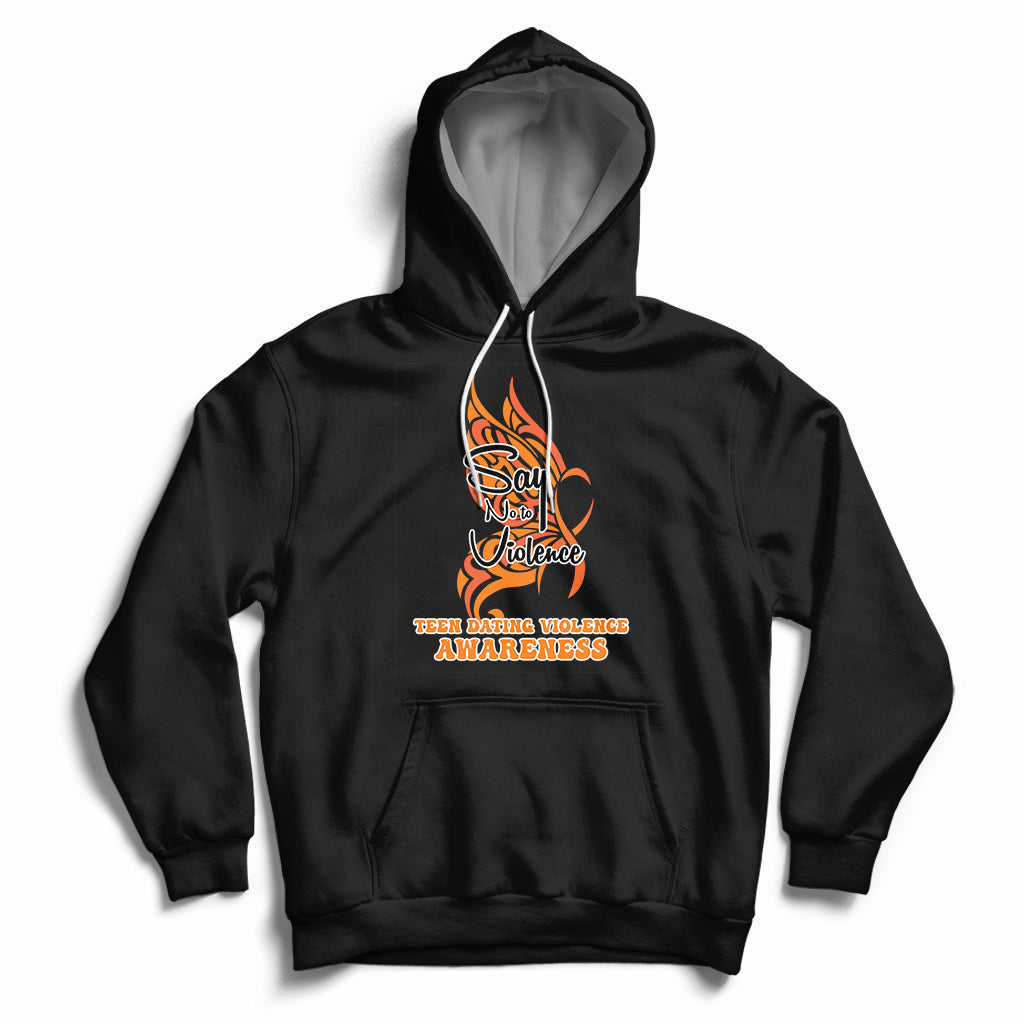 Say No To Violence We Wear Orange Support Squad Fight Abuse Hoodie - Wonder Print Shop