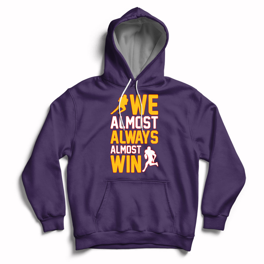 Retro We Almost Always Almost Win Football Season Yellow Hoodie - Wonder Print Shop