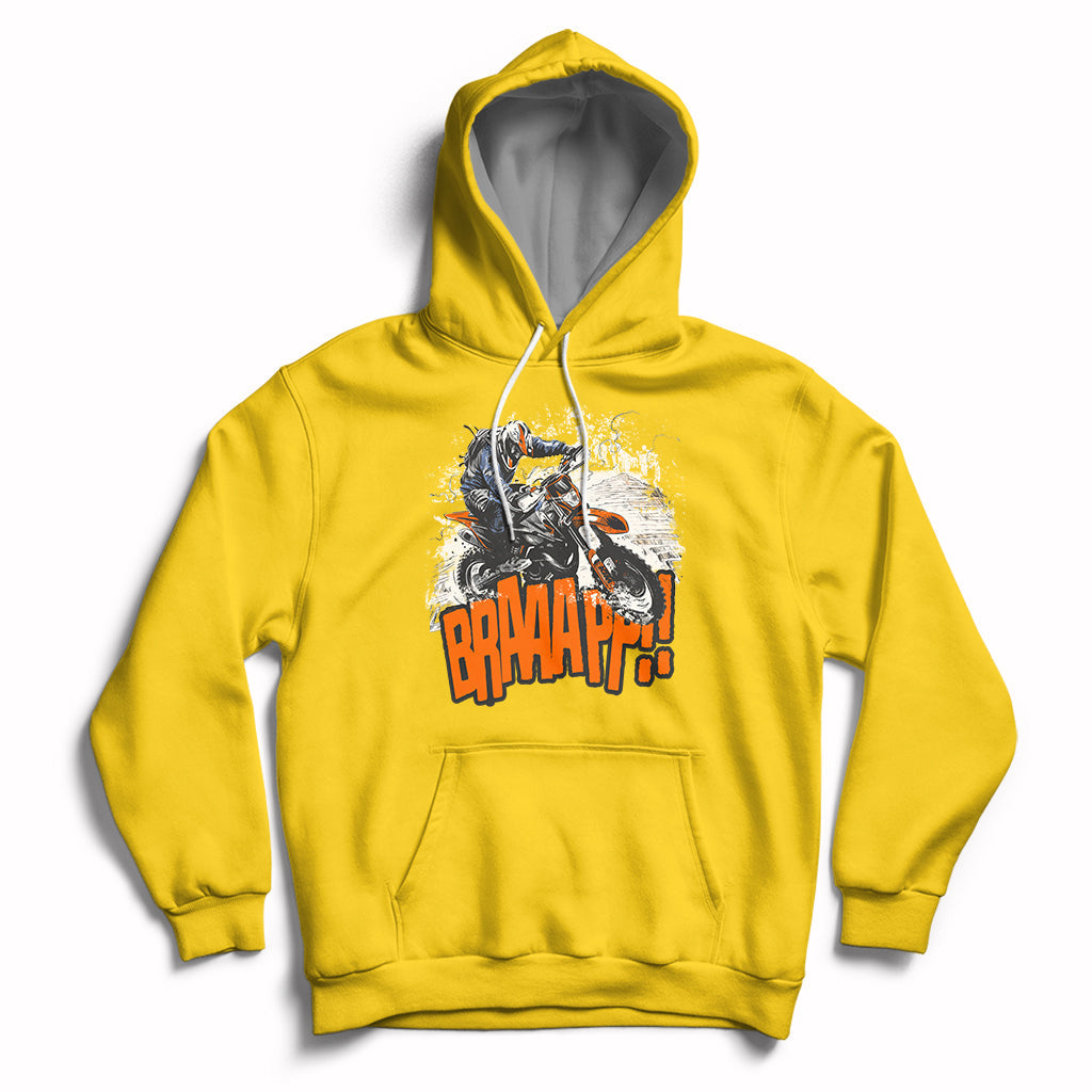 Braaap Motorcycle Rider Enthusiast Biker Dirt Biker Motorcross Hoodie - Wonder Print Shop