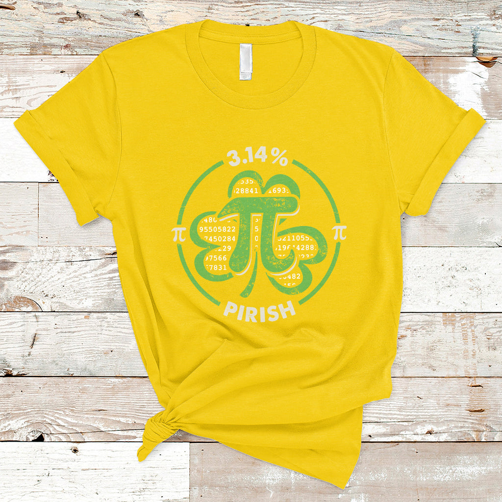 Pi Day St. Patrick's 3.14 Irish Funny Pirish Math Number Pi T Shirt - Wonder Print Shop