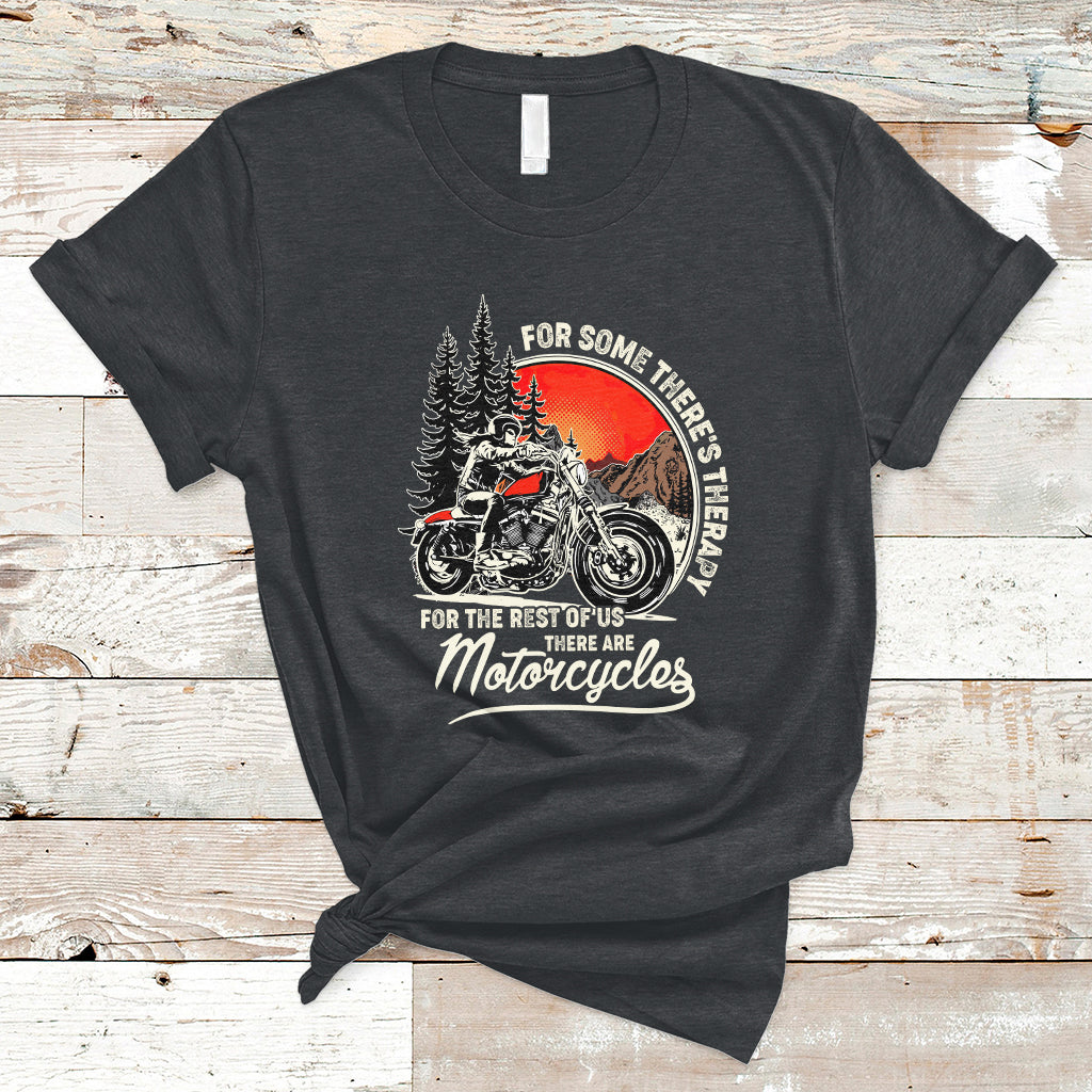 Funny Motorcycles Therapy Motorcycle Rider Biker Wind Therapy T-Shirt - Wonder Print Shop
