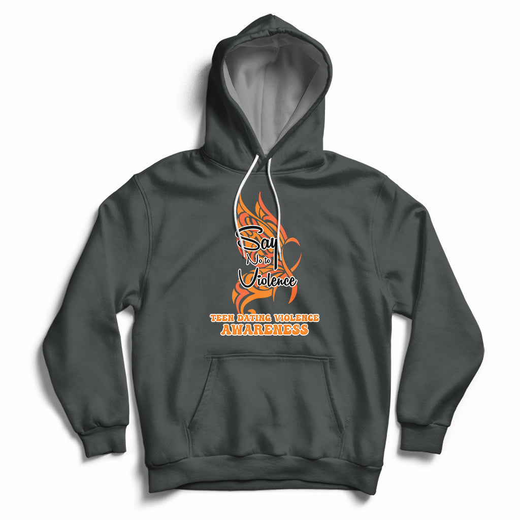 Say No To Violence We Wear Orange Support Squad Fight Abuse Hoodie - Wonder Print Shop