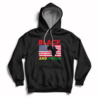 Black And Proud African American Pride Us Flag Africa Map Hoodie - Wonder Print Shop