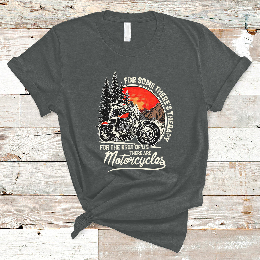 Funny Motorcycles Therapy Motorcycle Rider Biker Wind Therapy T-Shirt - Wonder Print Shop