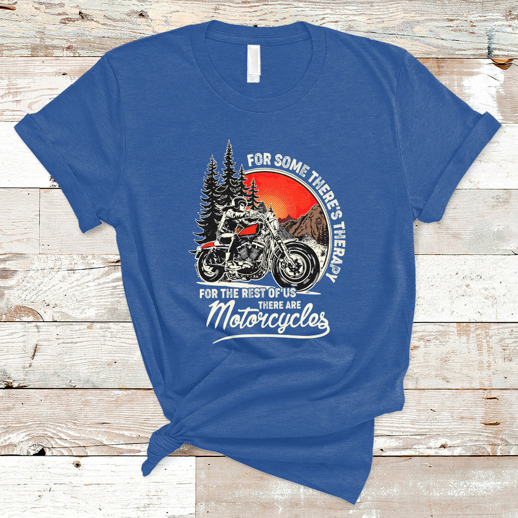 Funny Motorcycles Therapy Motorcycle Rider Biker Wind Therapy T-Shirt - Wonder Print Shop