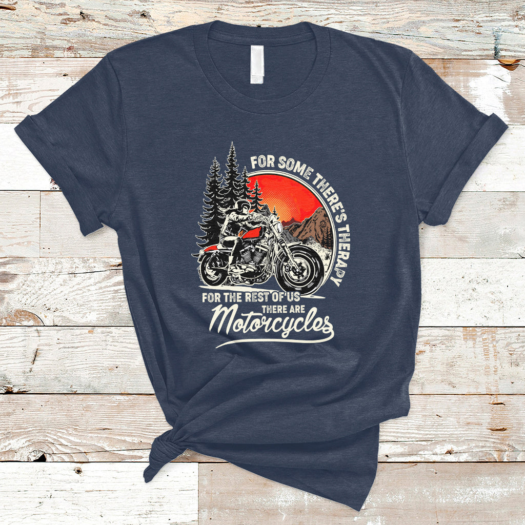 Funny Motorcycles Therapy Motorcycle Rider Biker Wind Therapy T-Shirt - Wonder Print Shop
