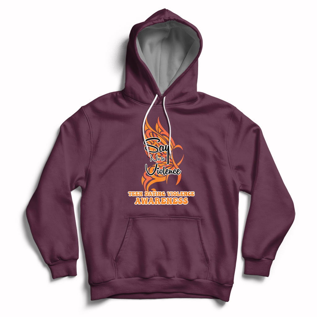 Say No To Violence We Wear Orange Support Squad Fight Abuse Hoodie - Wonder Print Shop