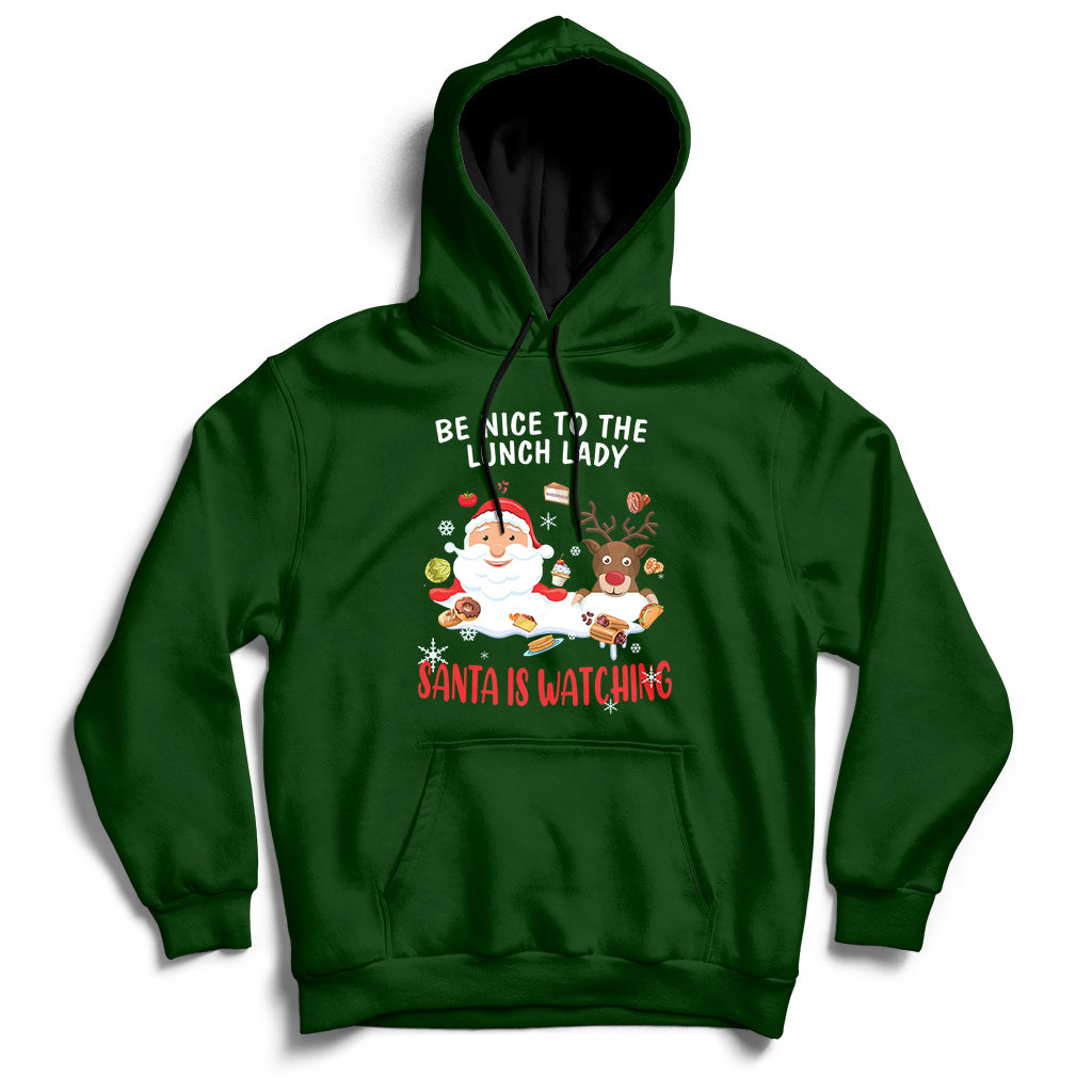 Funny Cafeteria Squad Crew Christmas School Lunch Lady Xmas Hoodie - Wonder Print Shop