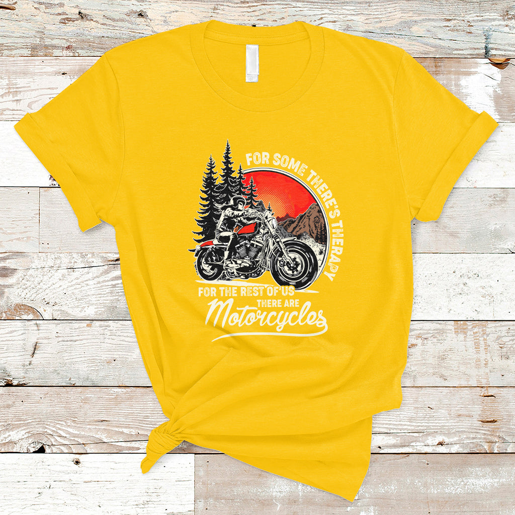 Funny Motorcycles Therapy Motorcycle Rider Biker Wind Therapy T-Shirt - Wonder Print Shop