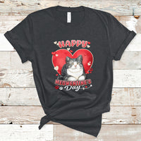 Happy Meowentine's Day My Cat Is My Valentine Cute Cat Heart T-Shirt - Wonder Print Shop