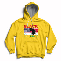 Black And Proud African American Pride Us Flag Africa Map Hoodie - Wonder Print Shop