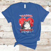 Happy Meowentine's Day My Cat Is My Valentine Cute Cat Heart T-Shirt - Wonder Print Shop