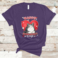 Happy Meowentine's Day My Cat Is My Valentine Cute Cat Heart T-Shirt - Wonder Print Shop