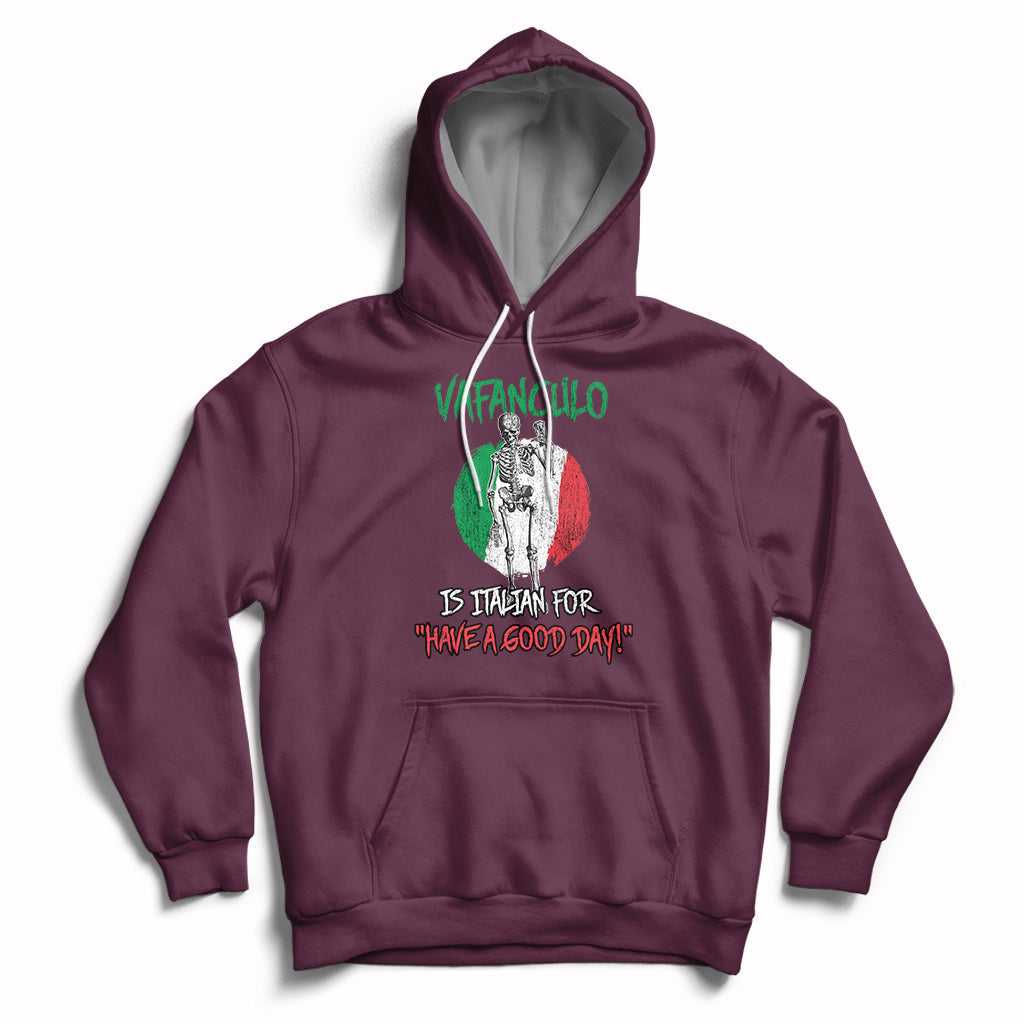 Vaffanculo Is Italian For Have A Good Day Funny Sarcastic Italian Saying Slang Italia Flag Italian Pride Hoodie - Wonder Print Shop