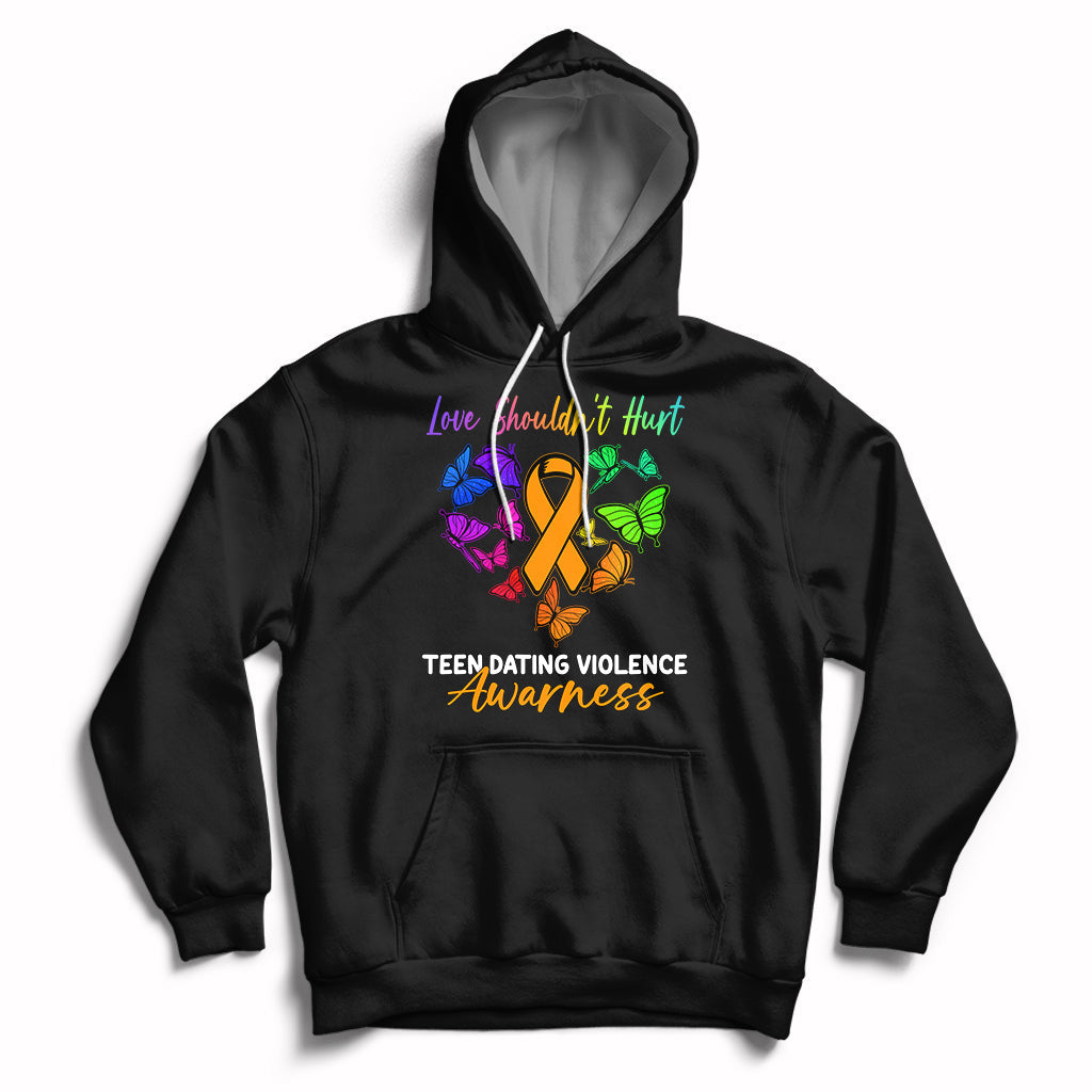 Love Shouldnot Hurt Teen Dating Violence Warrior Butterflies Hoodie - Wonder Print Shop