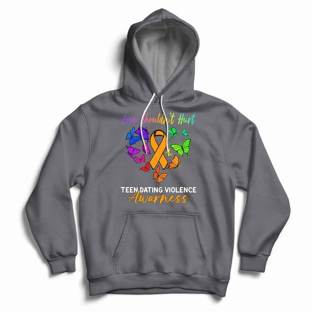 Love Shouldnot Hurt Teen Dating Violence Warrior Butterflies Hoodie - Wonder Print Shop