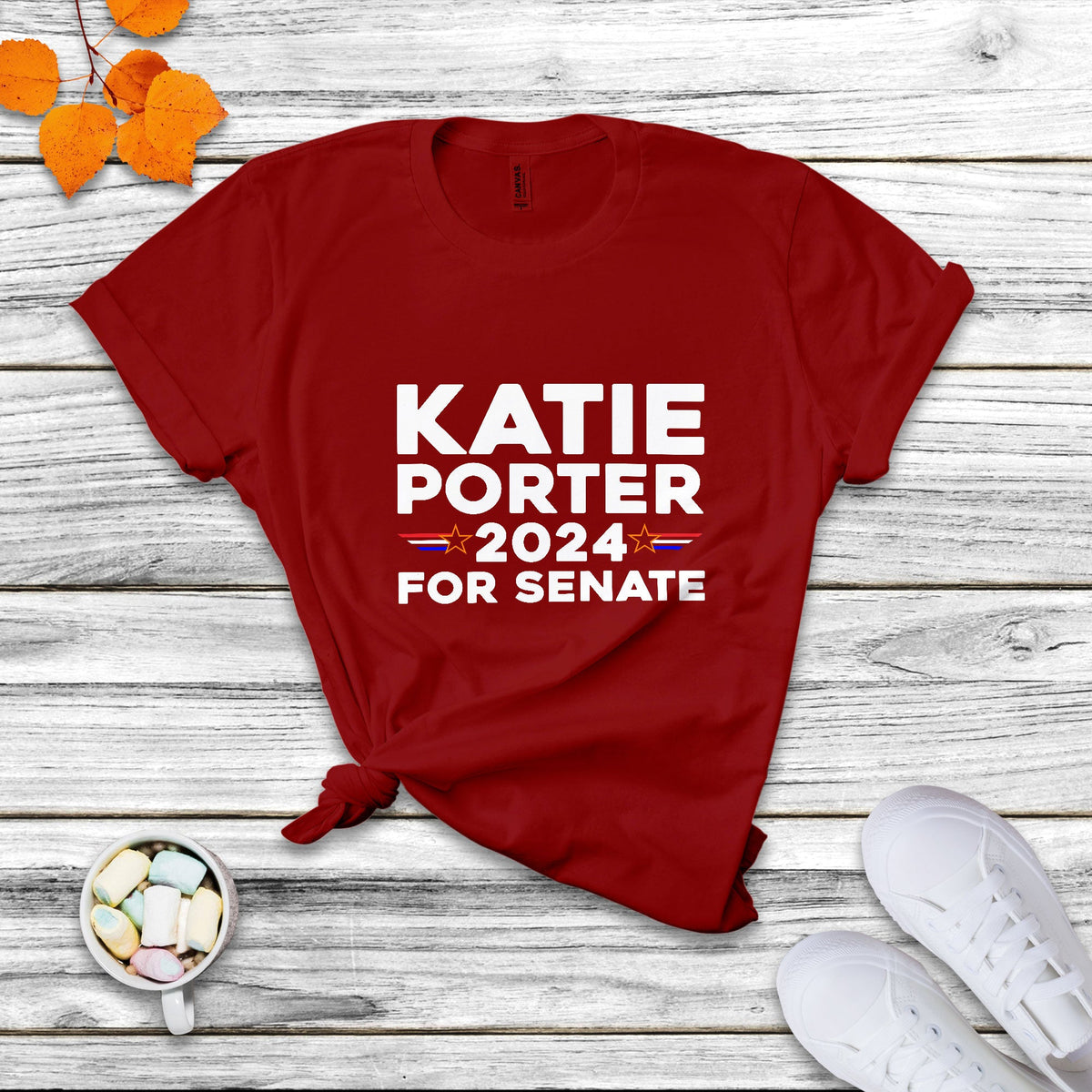 Katie Porter 2024 For US Senate California Democrat Senator - White T Shirt - Wonder Print Shop