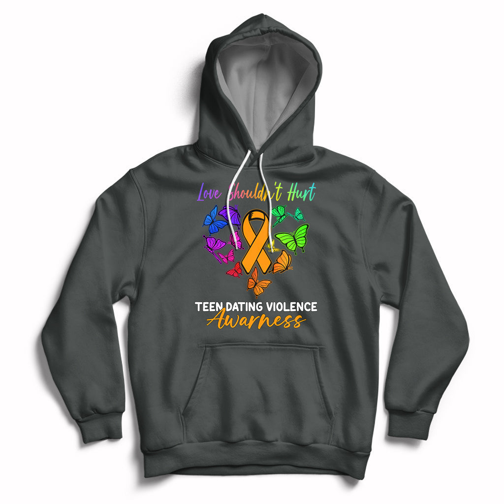 Love Shouldnot Hurt Teen Dating Violence Warrior Butterflies Hoodie - Wonder Print Shop