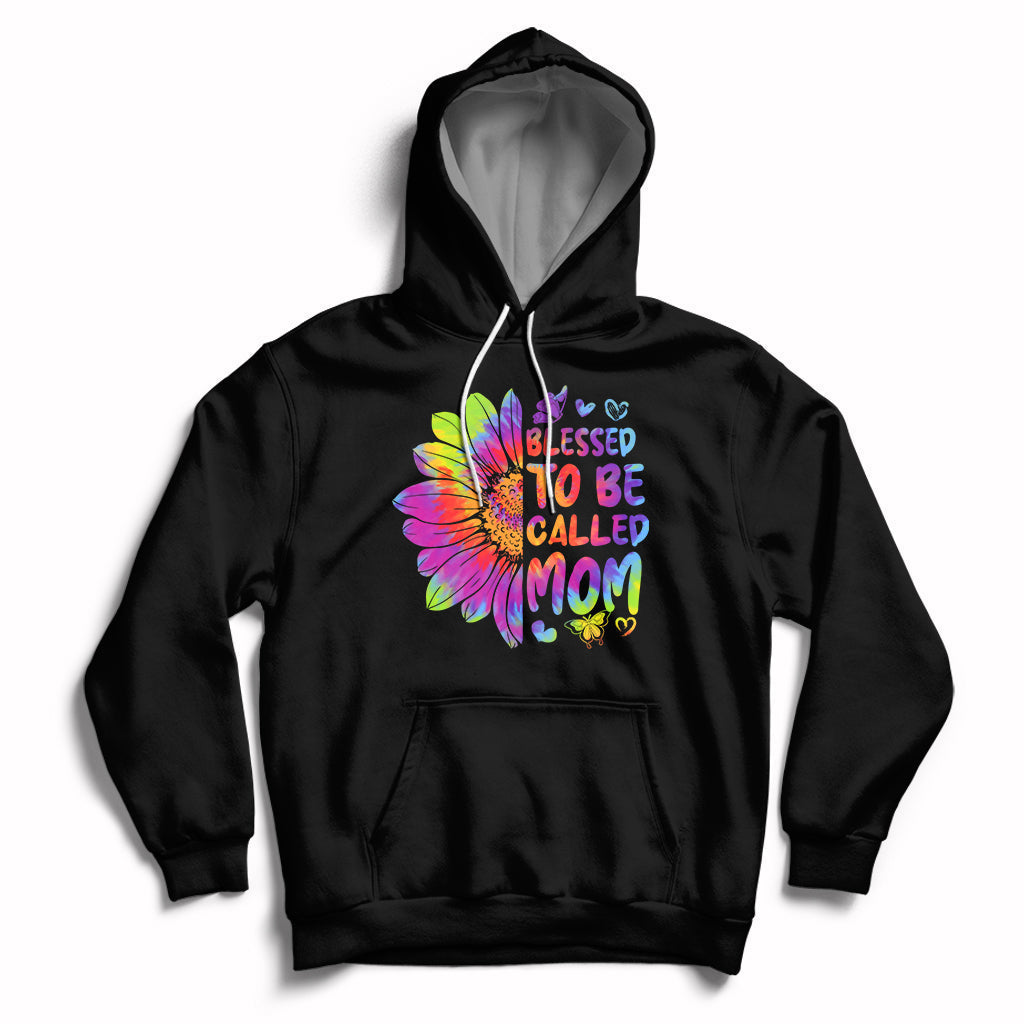 Blessed To Be Called Mom Cute Mother's Day Tie Dye Sunflower Hoodie - Wonder Print Shop