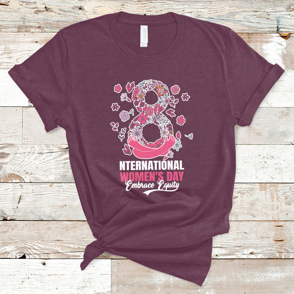 Embrace Equity International Women's Day Happy 8th March T-Shirt - Wonder Print Shop